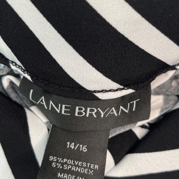 Lane Bryant Womens Black White Strip Elastic Waist Fit & Flare Skirt Sz. 14 16 - Picture 6 of 8